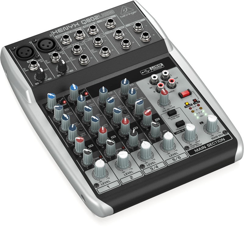 Mixer thu âm 8 cổng vào Behringer XENYX Q802USB - Hàng nhập khẩu