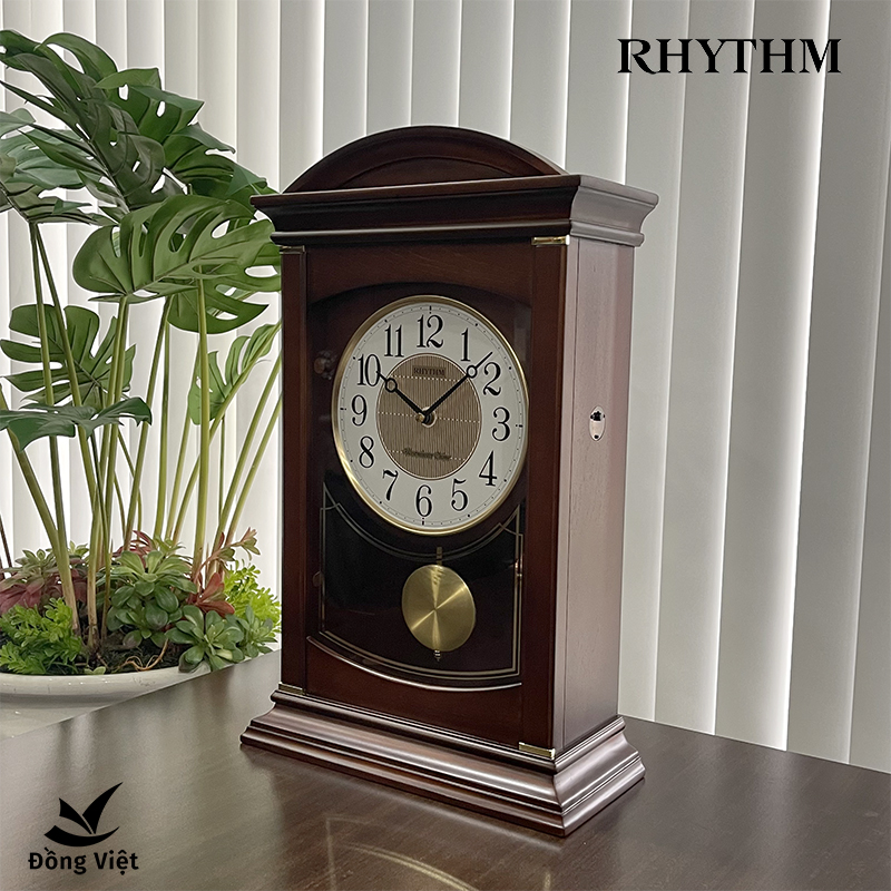 Đồng hồ Rhythm CRJ758UR06 Kt 29.1 x 45.9 x 13.1cm, 3.6kg Vỏ gỗ. Dùng PIN.