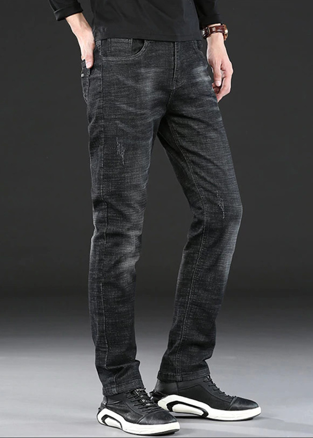 Quần Jeans Nam Đen Cào Dáng Đứng DENXUOC59 - Đen Xước
