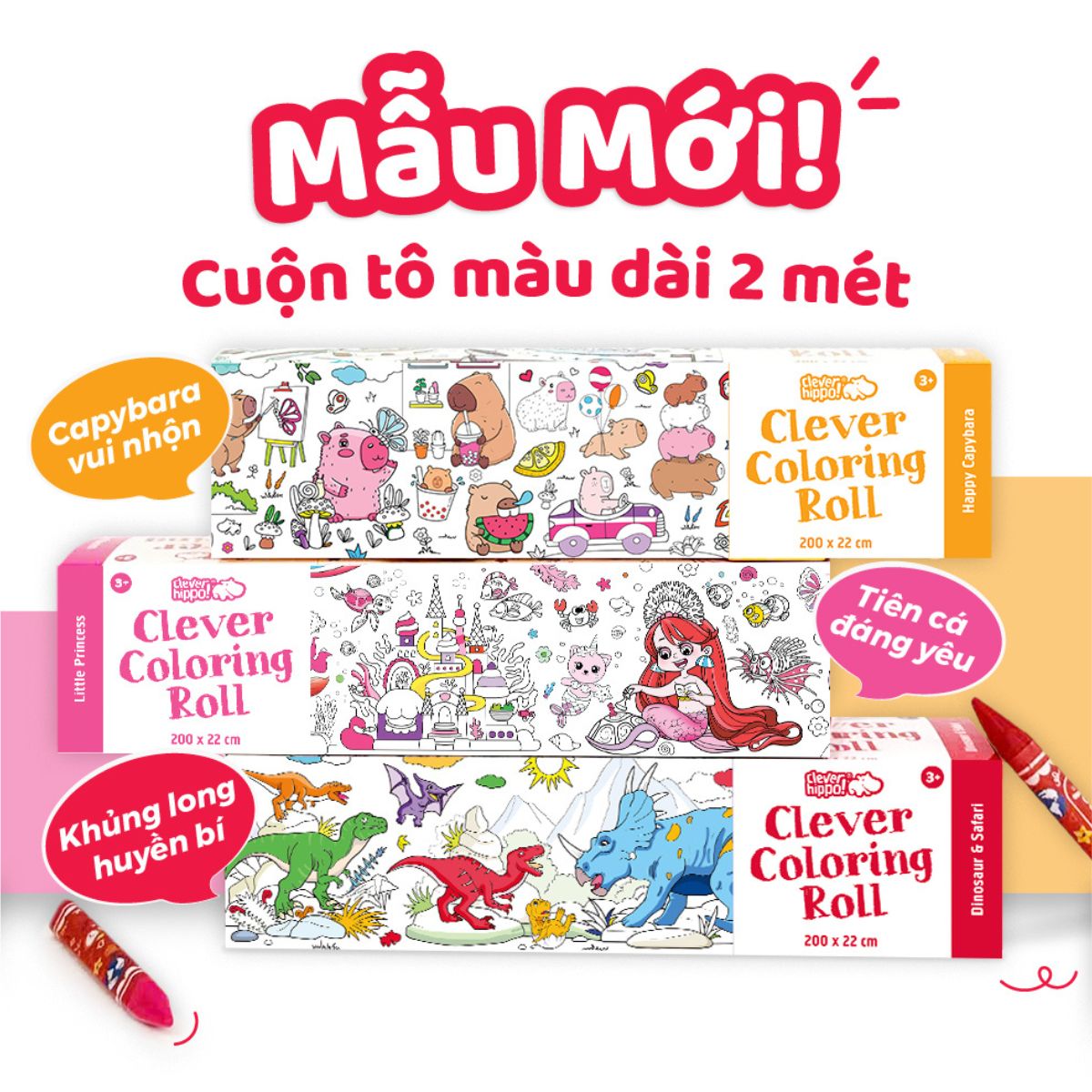 Đồ Chơi Sách Tô Màu Dạng Cuộn - Happy Capybara CLEVERHIPPO CR05