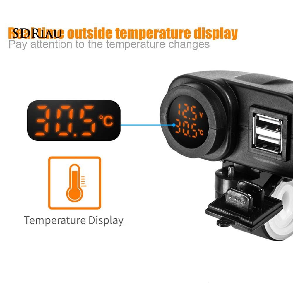Đế sạc điện thoại gắn xe máy kèm màn hình LED hiển thị nhiệt độ