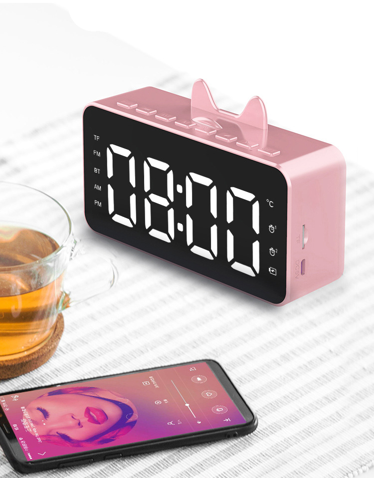 Đồng Hồ Loa Q9 Bluetooth Đa năng Mặt Gương Phát nhạc - Đài FM - Báo Thức