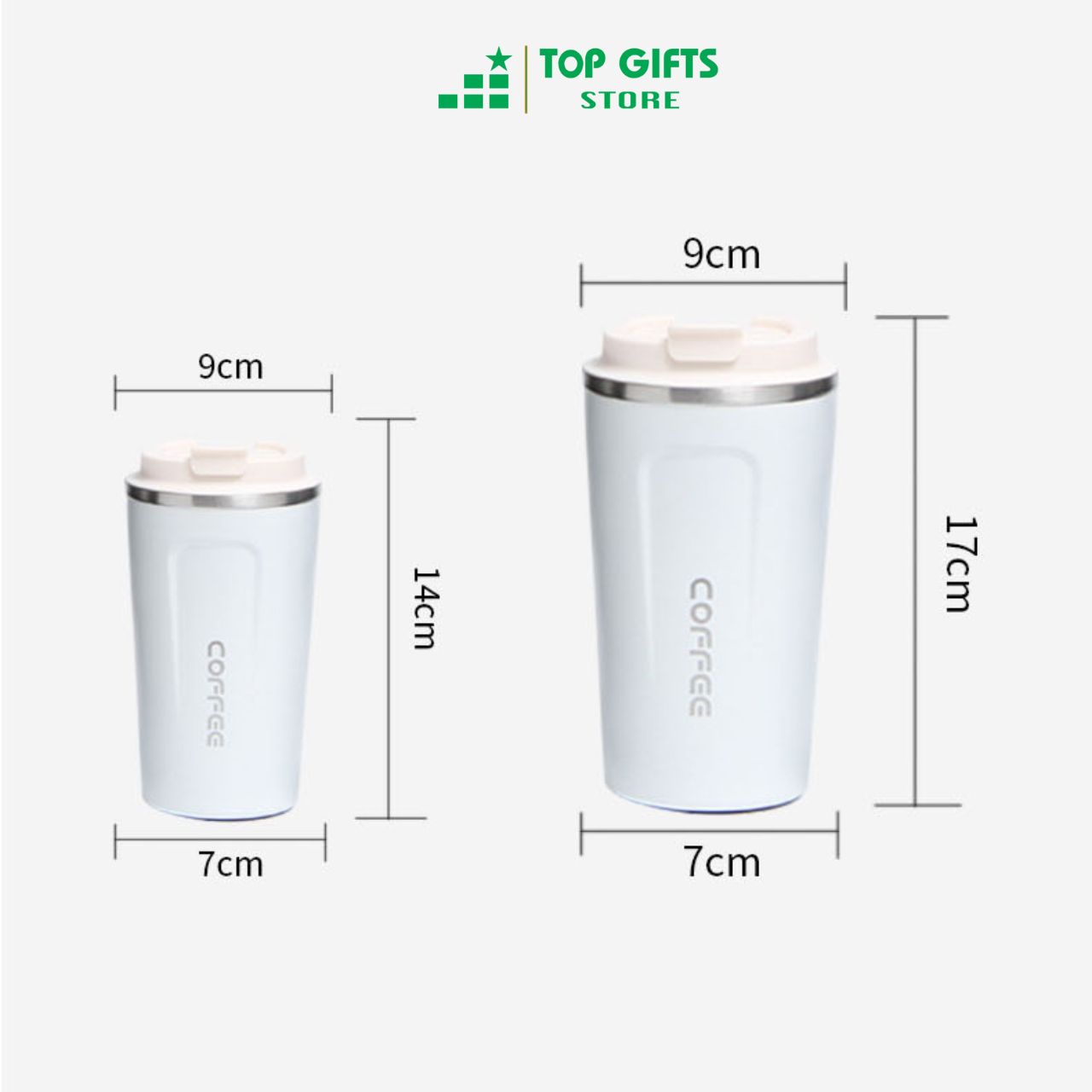 Cốc giữ nhiệt COFFEE khắc tên L5026 - 5 màu dung tích 380ml-510ml