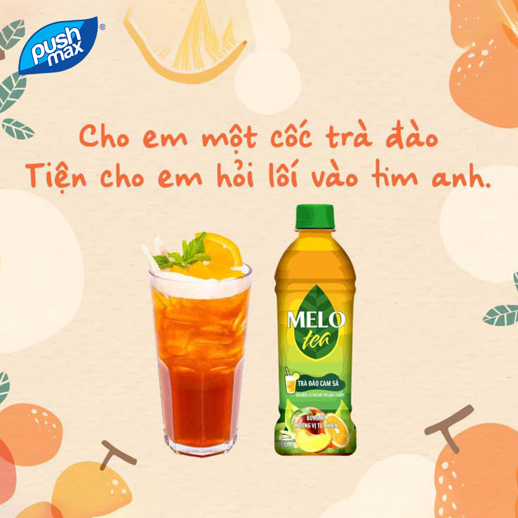 Thùng 24 Chai Trà Đào Cam Sả Melo Tea