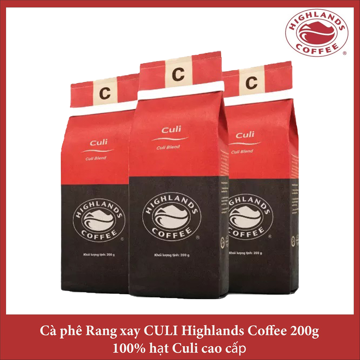 Culi Blend Combo 4 gói Cà phê rang xay Culi Highlands coffee 200g