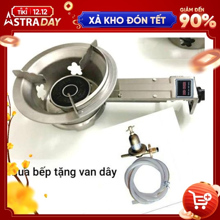 Bếp ga công nghiệp inox toàn thân kèm van dây