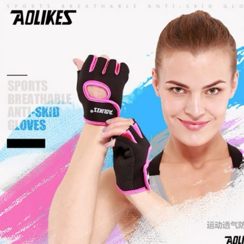 Găng Tay hở ngón tập gym Nam - Nữ Aolikes 1678