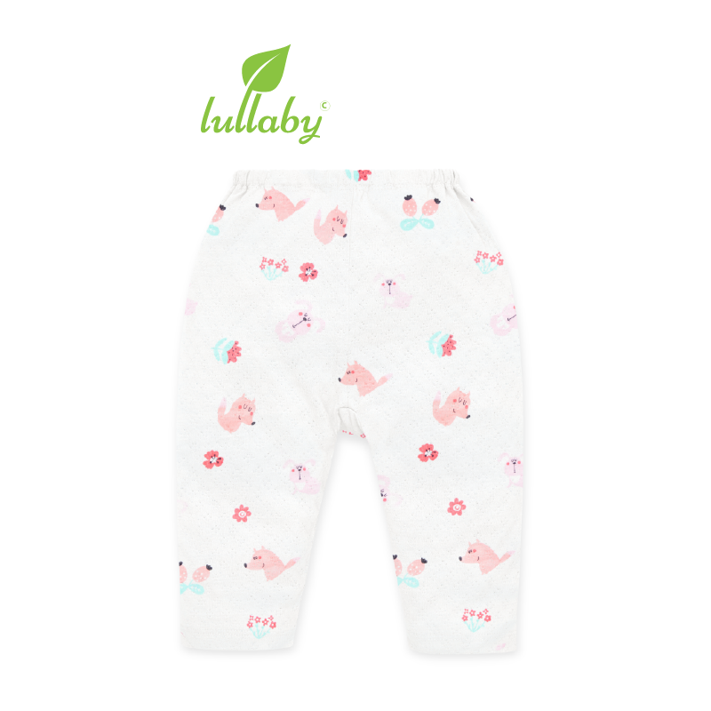 Quần dài đáy đũng Lullaby cho bé gái NH610P Trắng