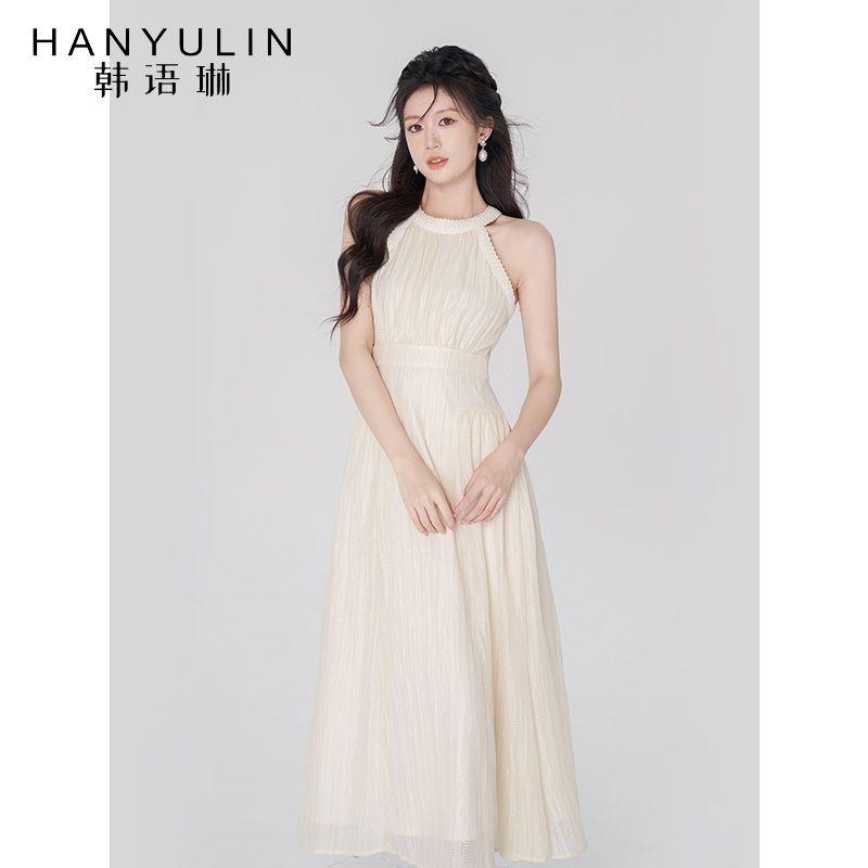 TOBE1SHOP Váy cổ nữ thiết kế mùa hè, eo cao, váy cổ dài.