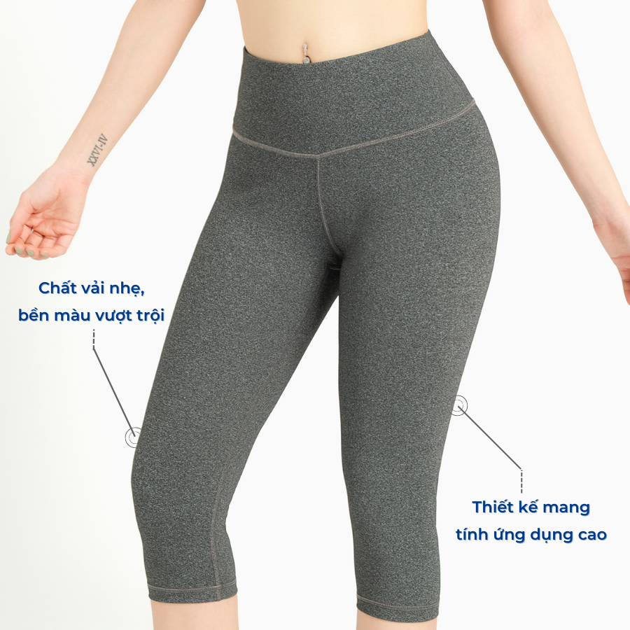 Quần legging lửng nữ REETA, dáng thể thao co giãn tốt, nâng mông tự tin tập luyện có nhiều màu lựa chọn - A1791