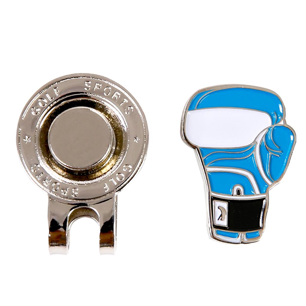 Golf Hat Clip with Detachable Magnetic Golf Ball Marker Glove Pattern Black