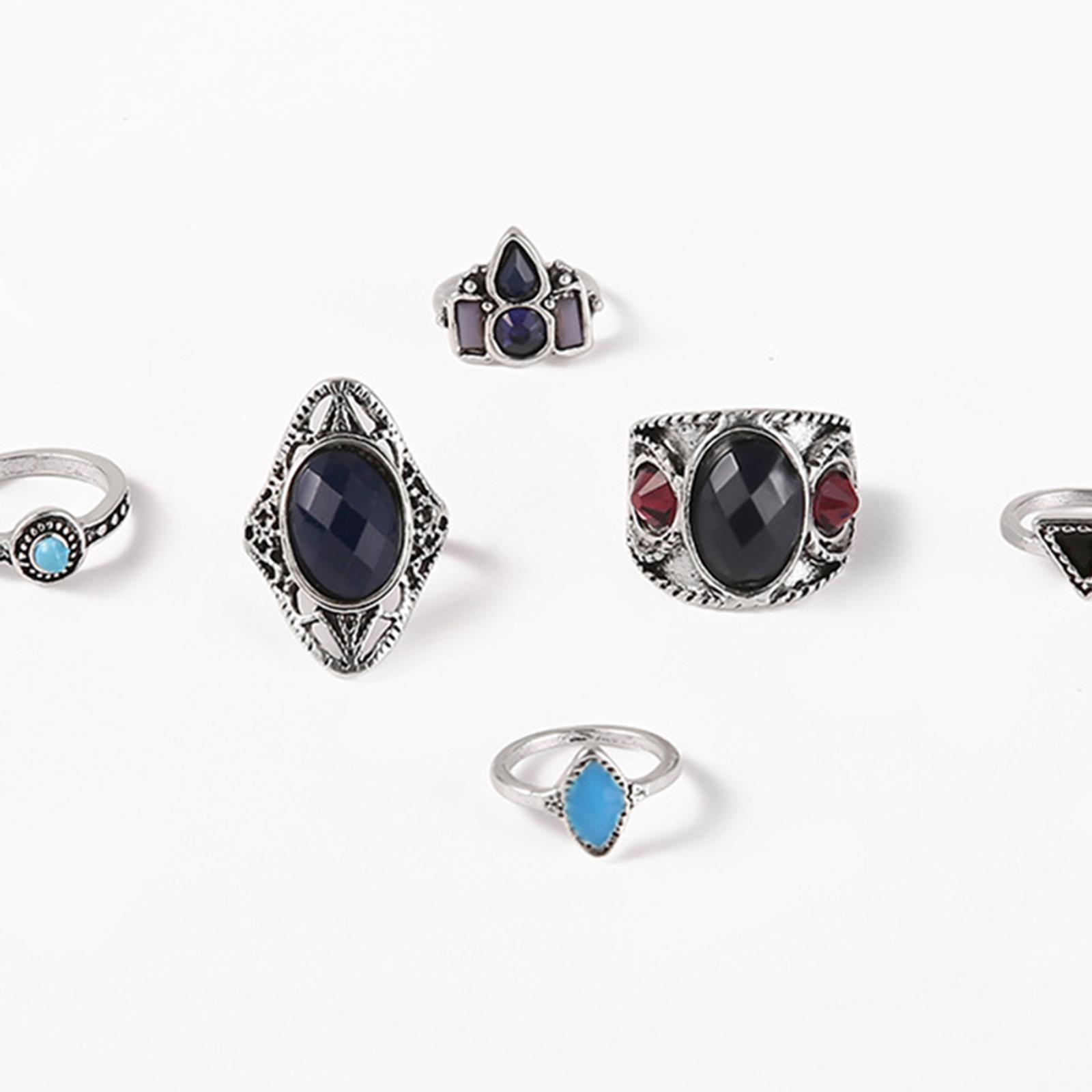 Set of 6 Gemstone   Retro Rhinestones Electroplate Process for Holiday