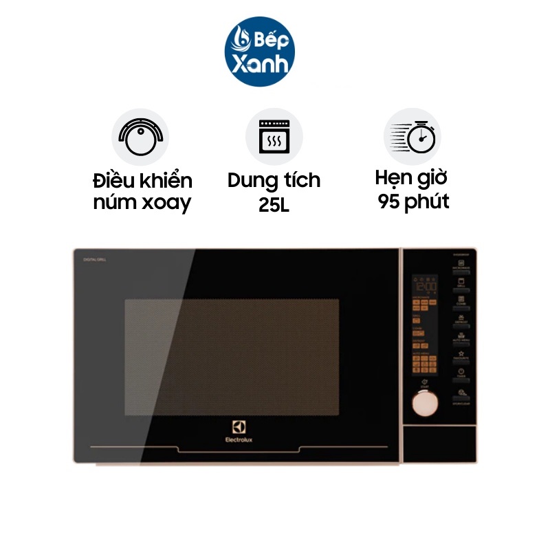 Lò Vi Sóng Có Nướng Electrolux EMG25D89GGP 25 lít - 9 Chế Độ - Hàng Chính Hãng