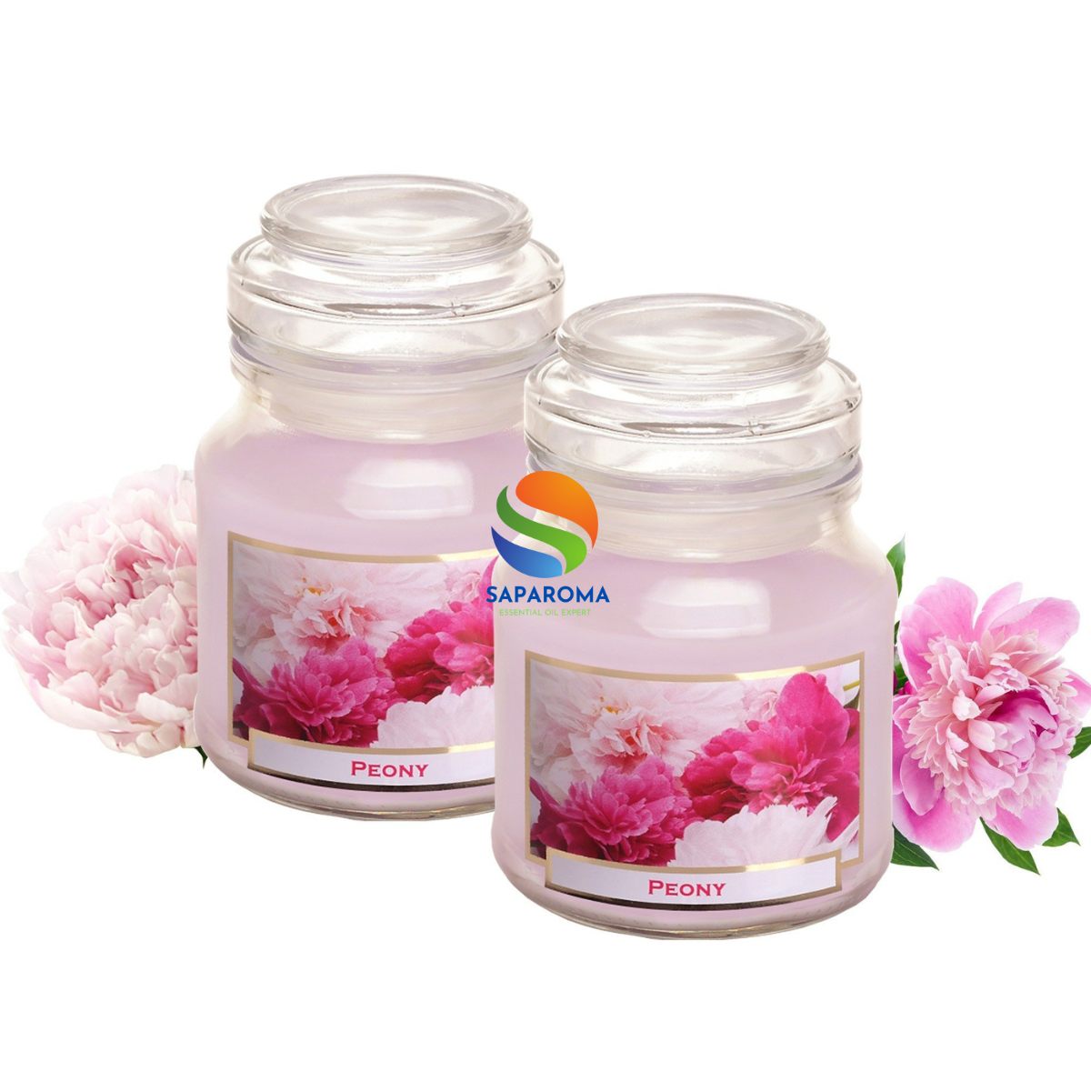 Combo 2 Hũ nến thơm Bartek Peony 130g QT0041 - hoa mẫu đơn, trang trí, thơm phòng, thư giãn, Hỗ trợ khử mùi