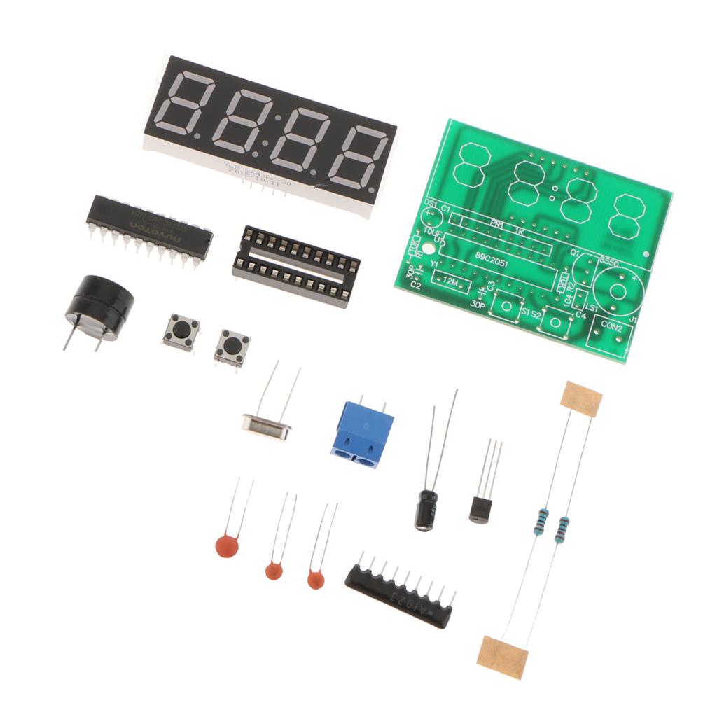 LCD DIY Digital Clock Kit with Large Screen Time Date Week Display 4 Digits Alarm Clock Suite
