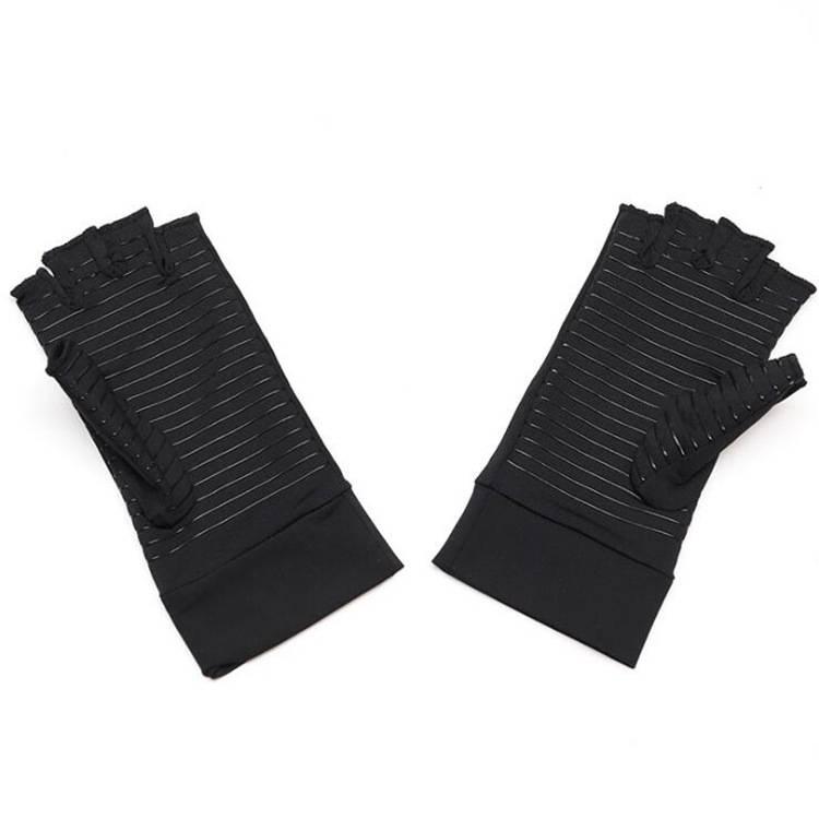 Găng Tay Hở Ngón Bằng Sợi Đồng Và Silicone Chống Trượt Dành Cho Người Đi Xe Đạp