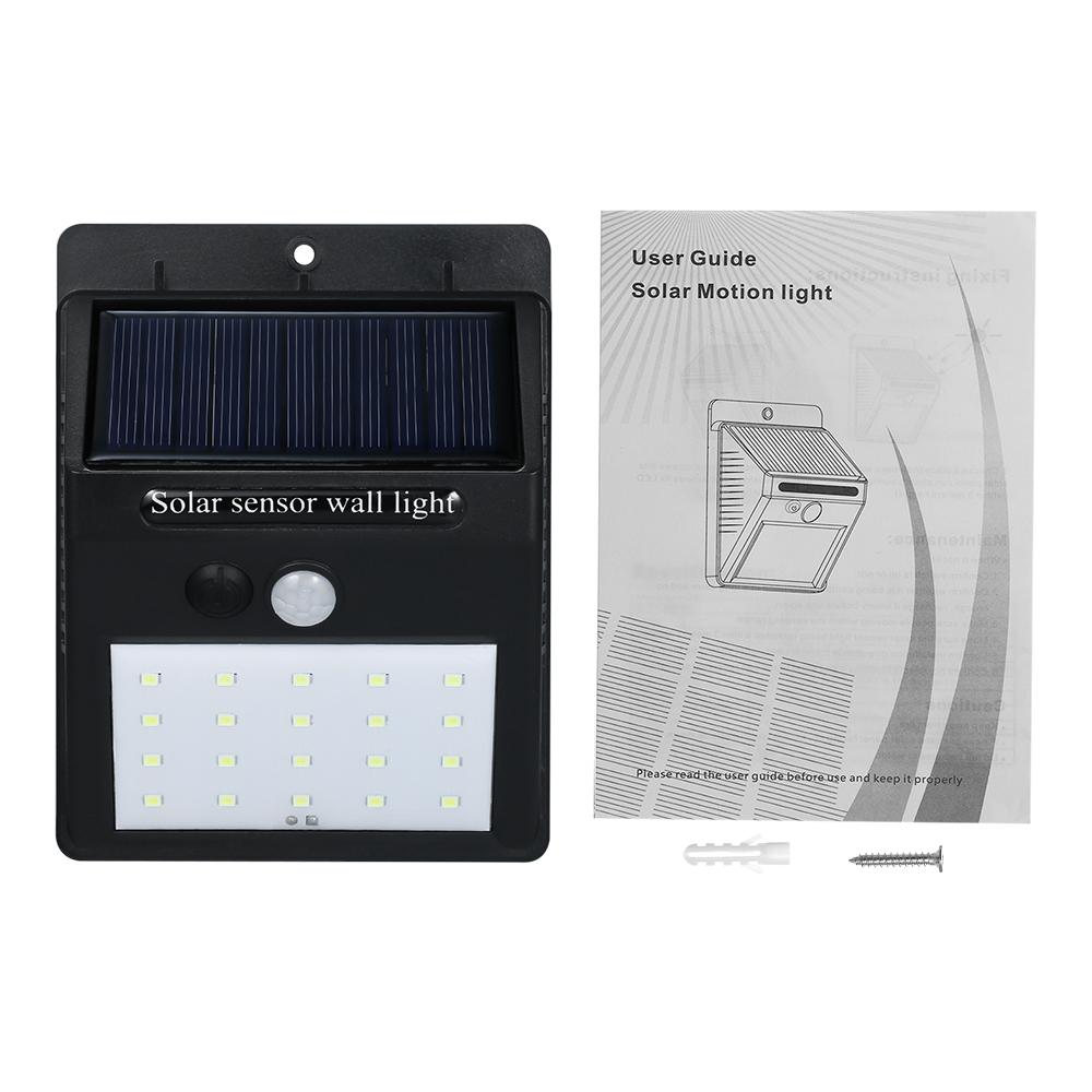Đèn tường cảm biến chuyển động PIR sử dụng năng lượng mặt trời LED, chống nước IP65