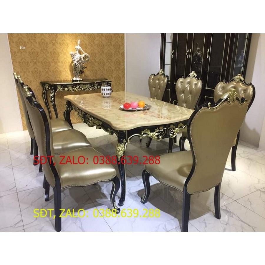 Bộ bàn ghế ăn tân cổ điển nhập khẩu nguyên bộ