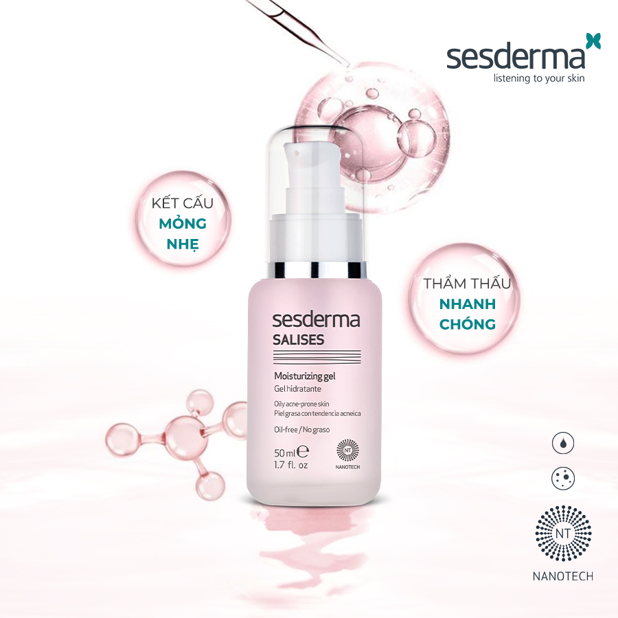 Gel dưỡng ẩm cho da dầu mụn Sesderma Salises 50ml