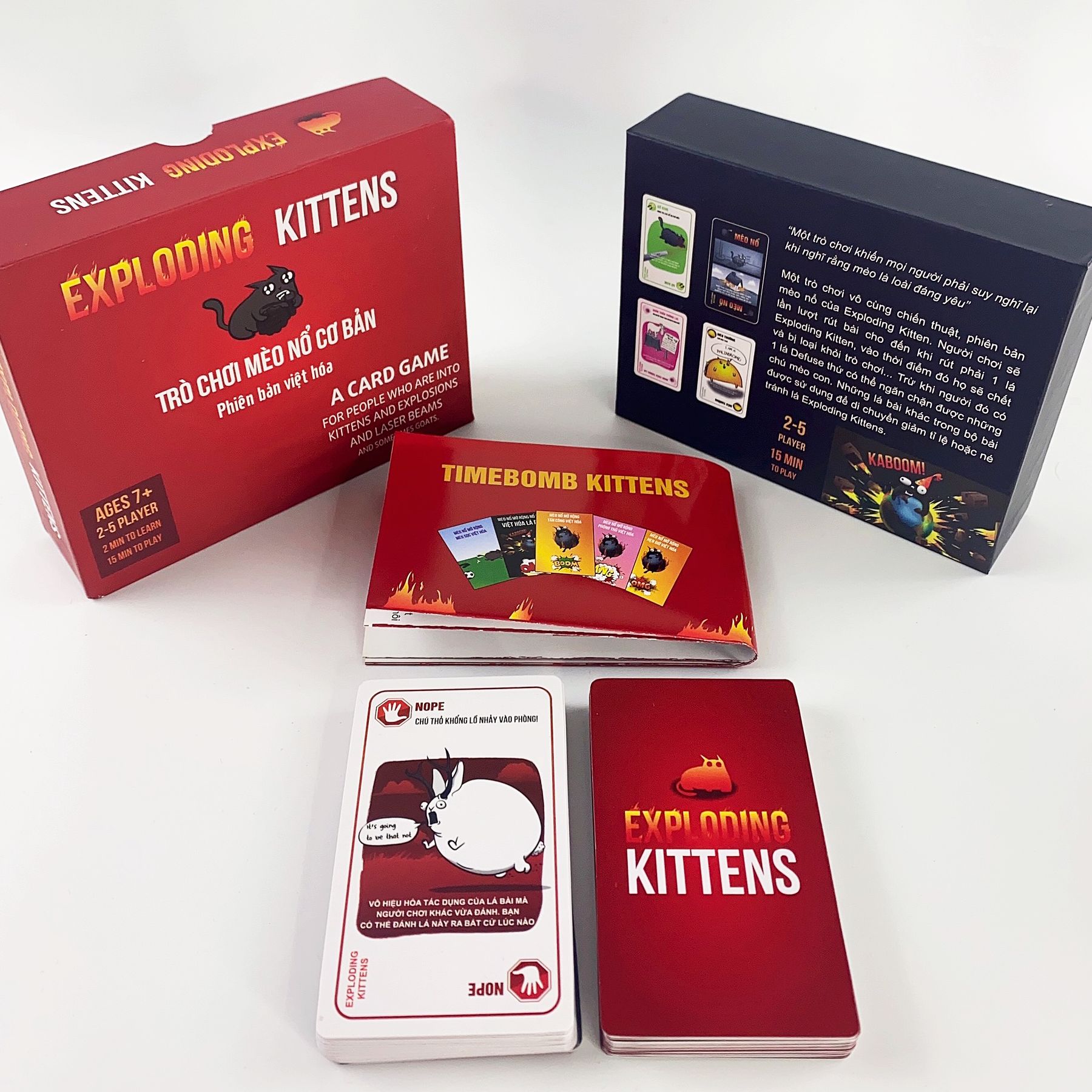 Combo Mèo Nổ Exploding Kittens và đầy đủ 6 bản mèo nổ mở rộng Việt Hóa 155 lá