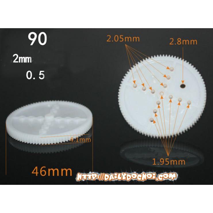 Bánh răng nhựa 90 răng trục 2mm