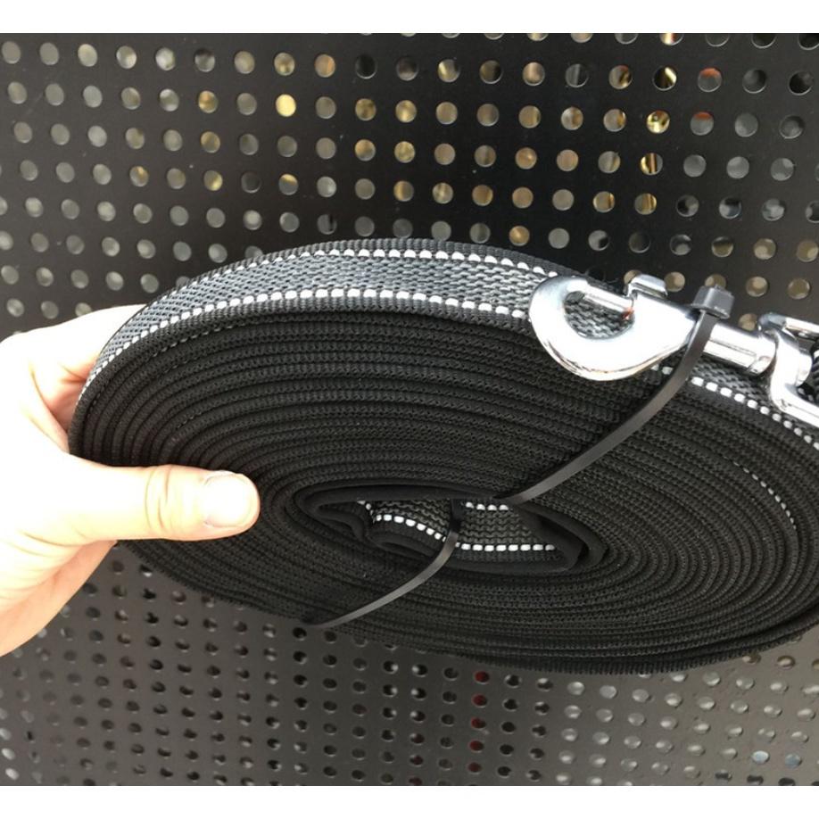 Dây huấn luyện 5m 10m 15m vải dù viền phản quang lớp lót cao su chống trượt tập chó