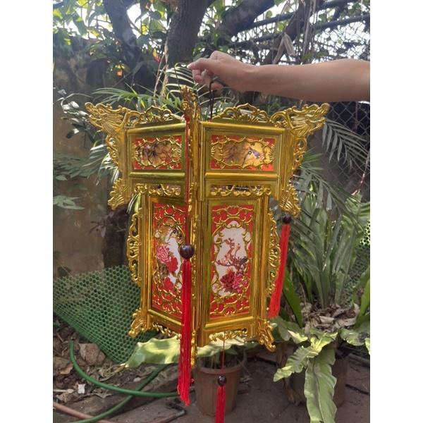 Đèn lồng vàng nhựa 2 tầng size 45cm