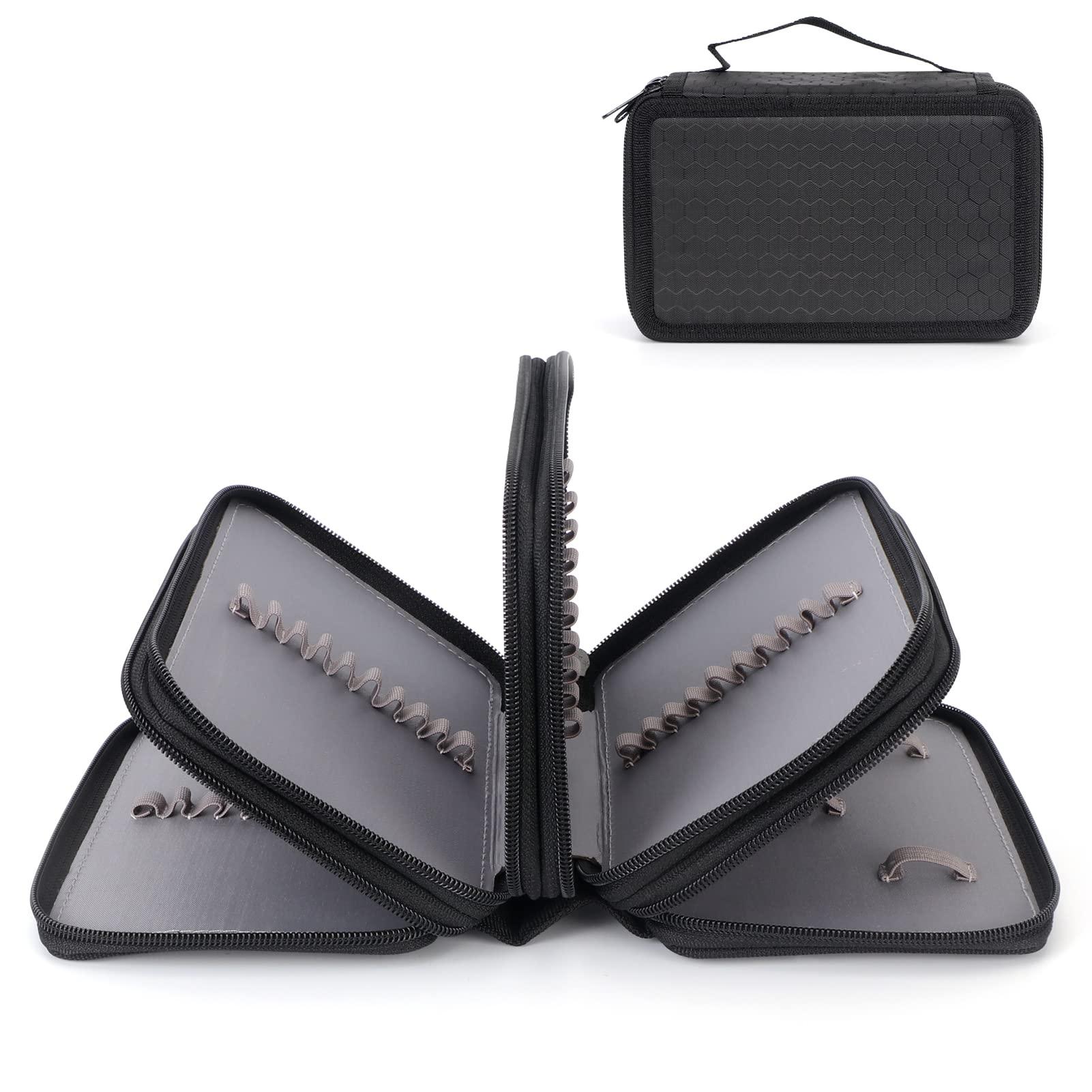 Vỏ bút chì lớn xxl với 4 ngăn, giá đỡ bút chì màu lớn với khóa kéo, túi bút chống nước cho du lịch văn phòng trường học, túi bút chì cho bút chì màu nước hoặc màu đen đánh dấu