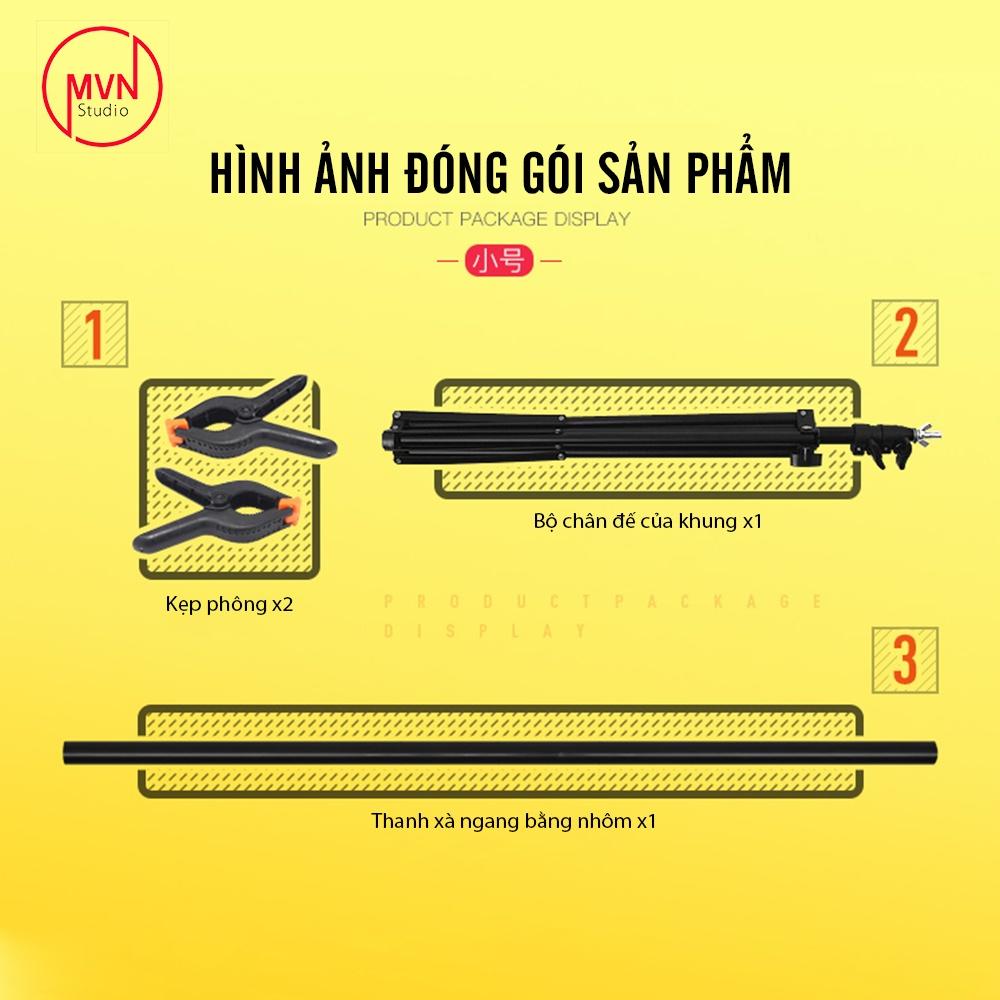 Combo khung giá treo phông nền hình chữ T nhỏ dùng trong studio, chụp mỹ phẩm, trang sức kích thước 75x70cm