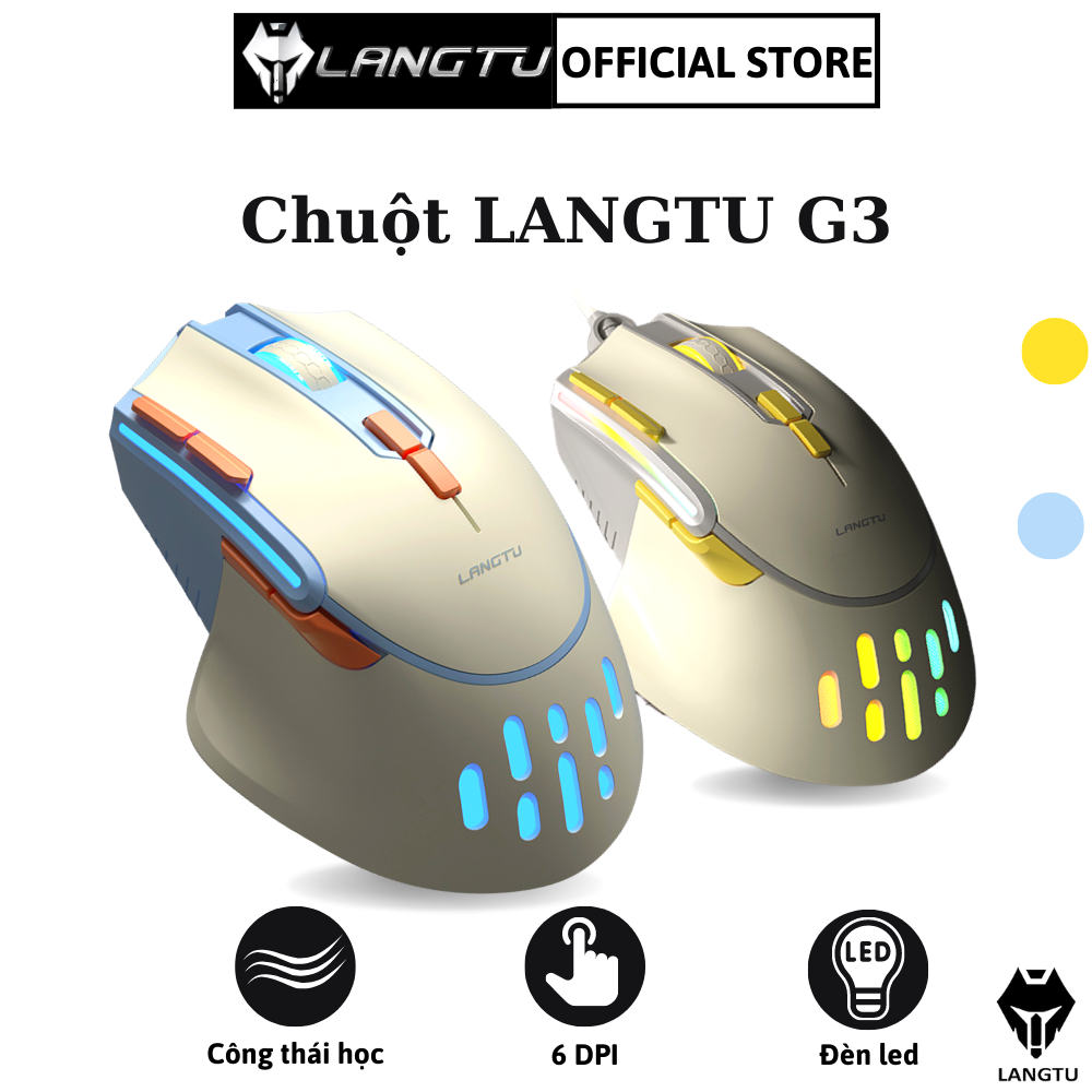 Chuột Máy Tính Gaming Langtu G3 Điều Chỉnh 6 DPI Có Đèn Led RGB Hàng Chính Hãng