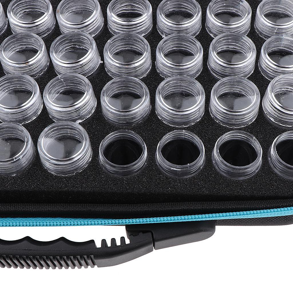 60 Grids 10ml Mini Empty Nail Powder Eye Shadow Grafts Bottles Storage Case