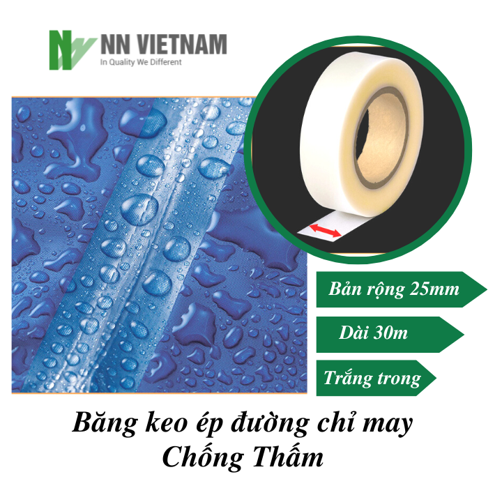 CUỘN BĂNG KEO ÉP ĐƯỜNG CHỈ MAY CHỐNG THẤM