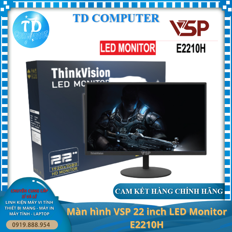 Màn hình máy tính 22inch VSP E2210H (22&quot; FHD, HDMI+VGA 75Hz) - Hàng chính hãng TECH VISION phân phối