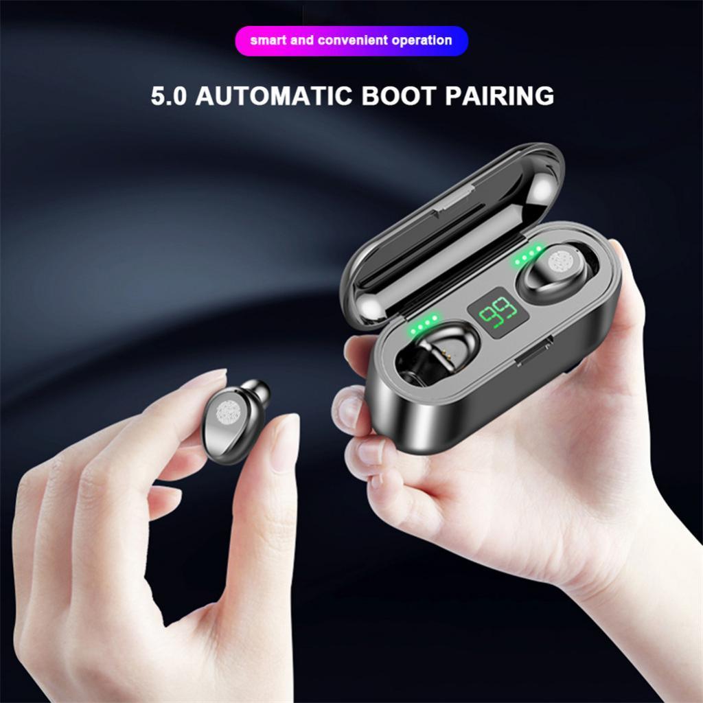 HBQ Q32 LED Bluetooth5.0 Earphone Bluetooth Headphone Sport Earbud black