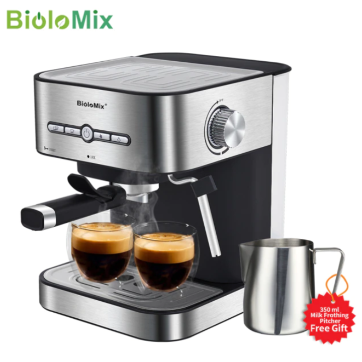 Máy pha cà phê Espresso BioloMix CM6866 công suất 1050W tích hợp hệ thống Cappuccino có thể điều chỉnh - Hàng Nhập Khẩu