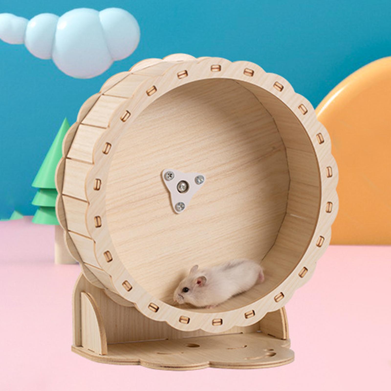 Hamster Wooden Running Wheel Exercise Wheel Toys Noiseless Roller Rat Silent