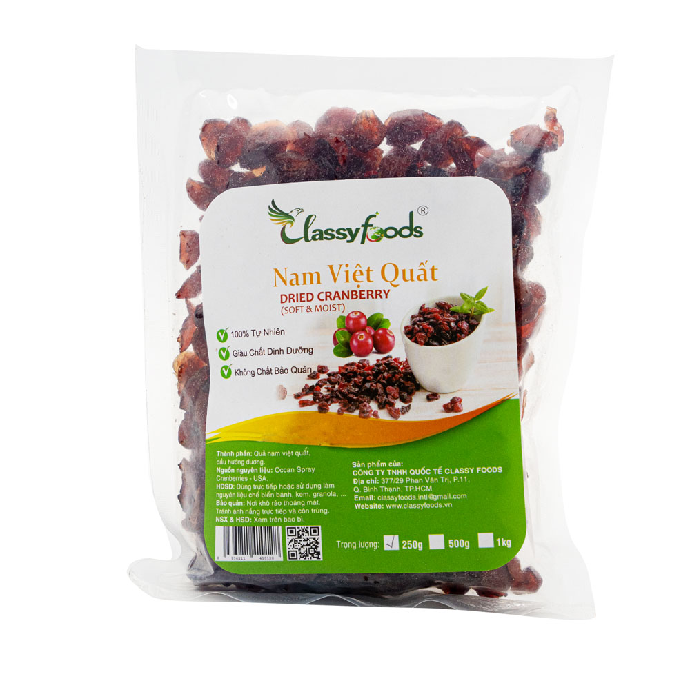 Nam việt quất tự nhiên 250g Classy Food