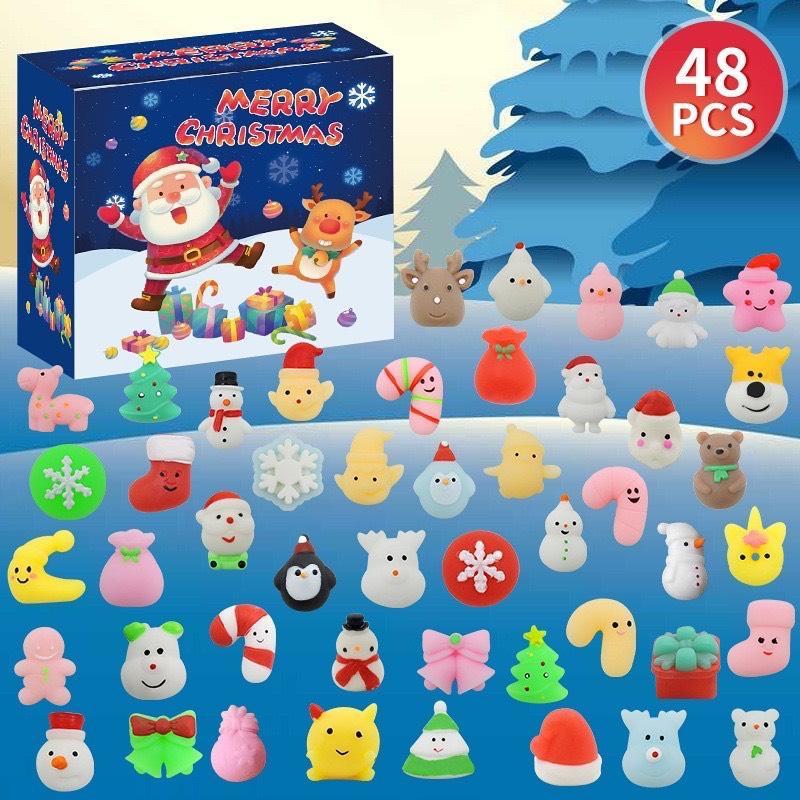 SÉT 5 cái Squishy mochi mini chủ đề giáng sinh cho bé, mochi noel chất liệu mềm dẻo