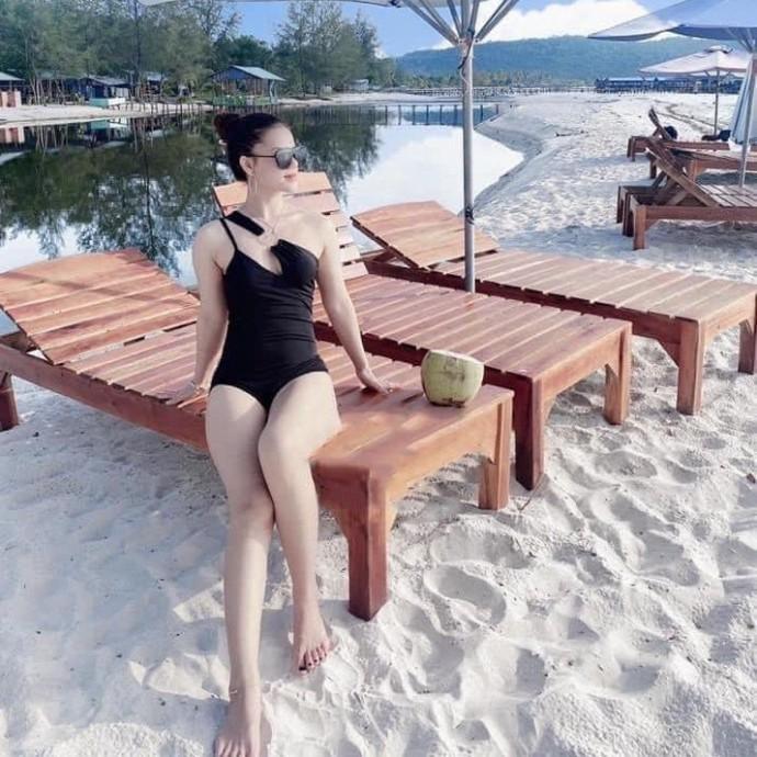 Bikini liền thân 2 khoen quai chéo (da báo, hồng, đen) Eva shop