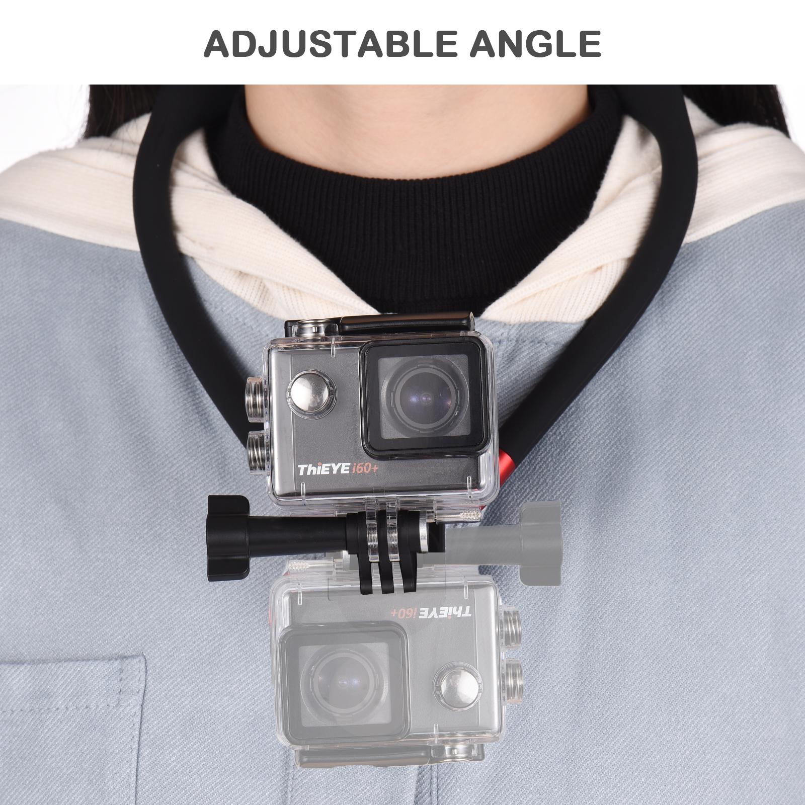 Sports Camera Neck Holder Mount Smartphone Neck Mount Chest Holder with Action Camera Mount Adapter and Phone Holder Replacement for GoPro Hero 11/10/9/8 iPhone 14/13/12/11 Video Recording Accessories
