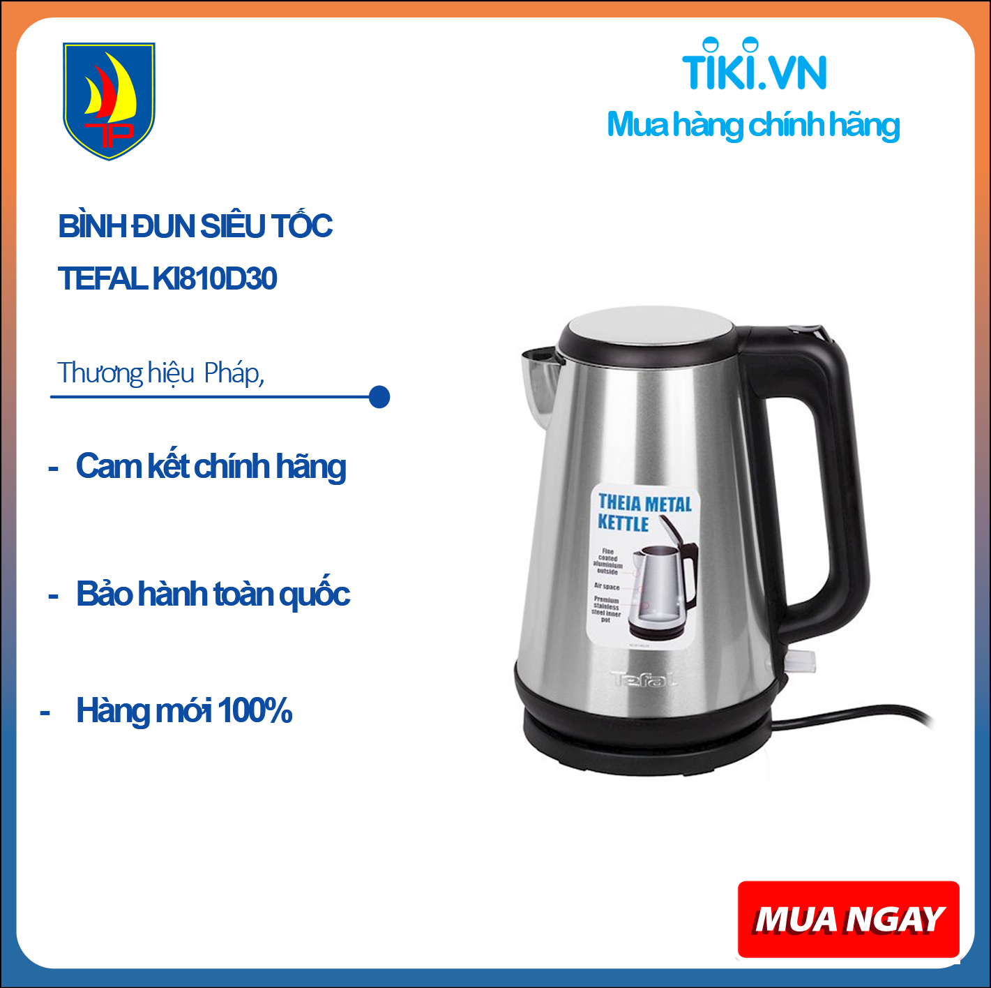 BÌNH ĐUN SIÊU TỐC TEFAL KI810D30 - Hàng chính hãng