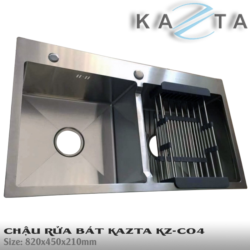 Chậu rửa bát cao cấp KAZTA KZ-C04 inox SUS304 82x45cm