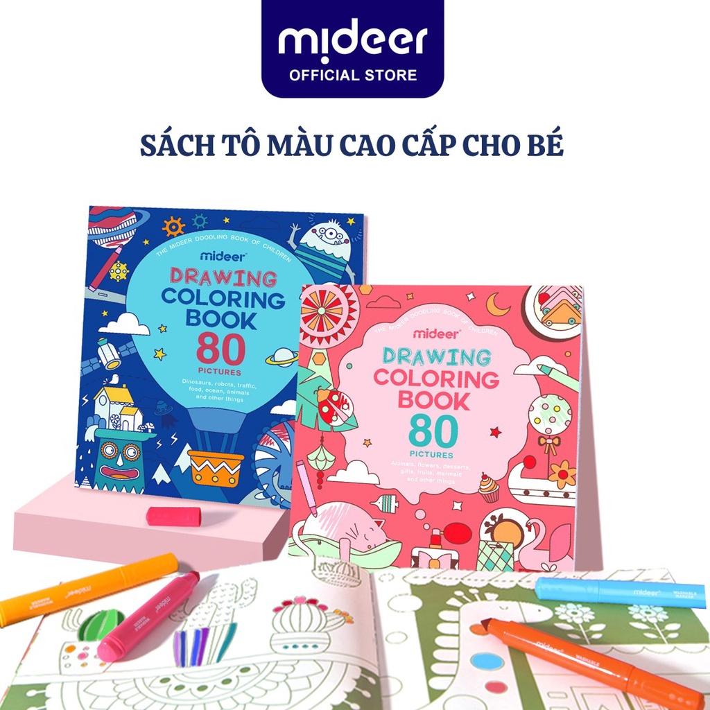 Sách tô màu cho bé gái, bé trai Mideer Drawing Coloring tranh tô màu cao cấp