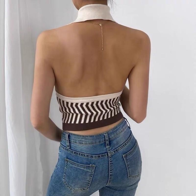 Áo yếm gile cổ bẻ