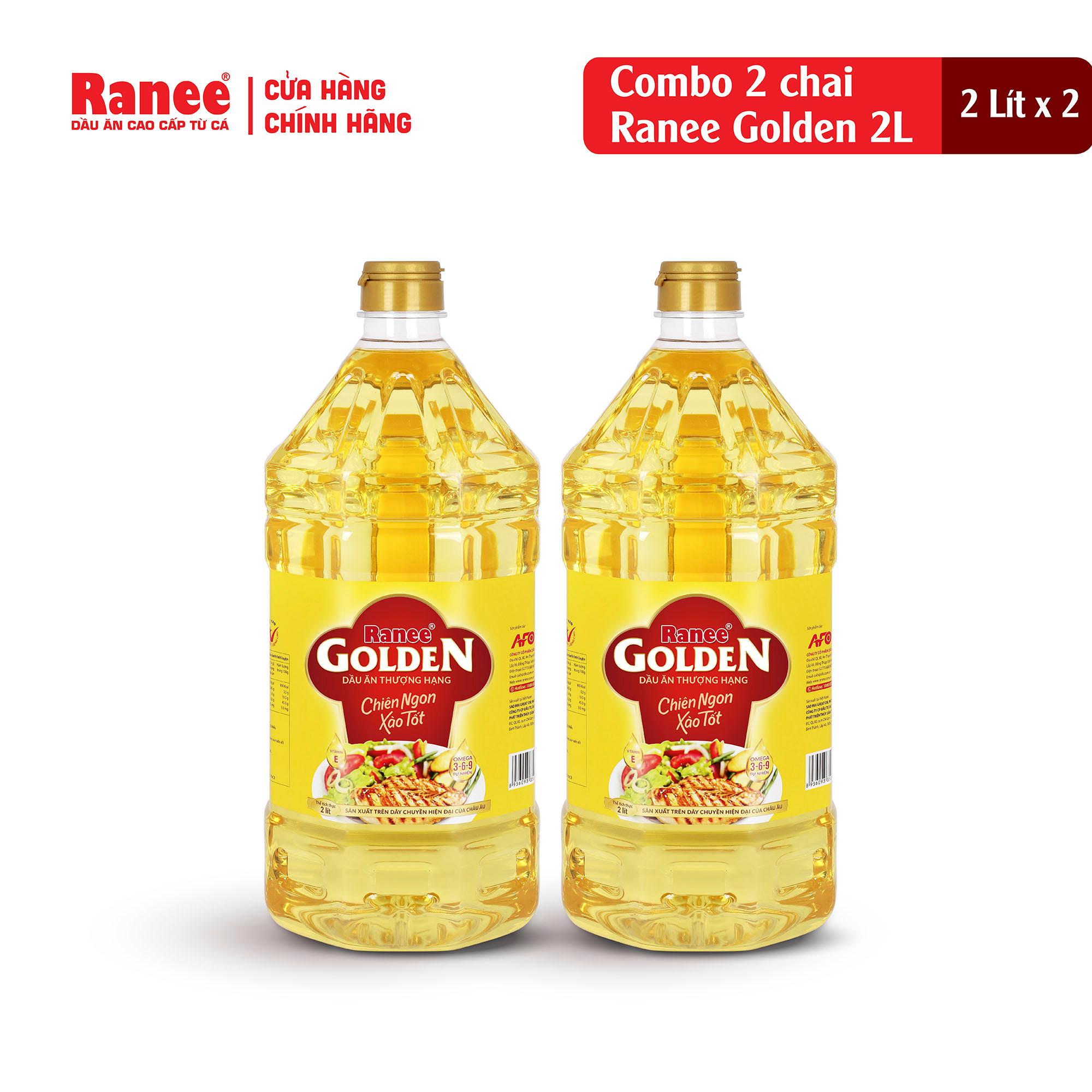 Combo 2 chai dầu ăn Ranee Golden 2 lít (2 lít/chai x 2 chai)