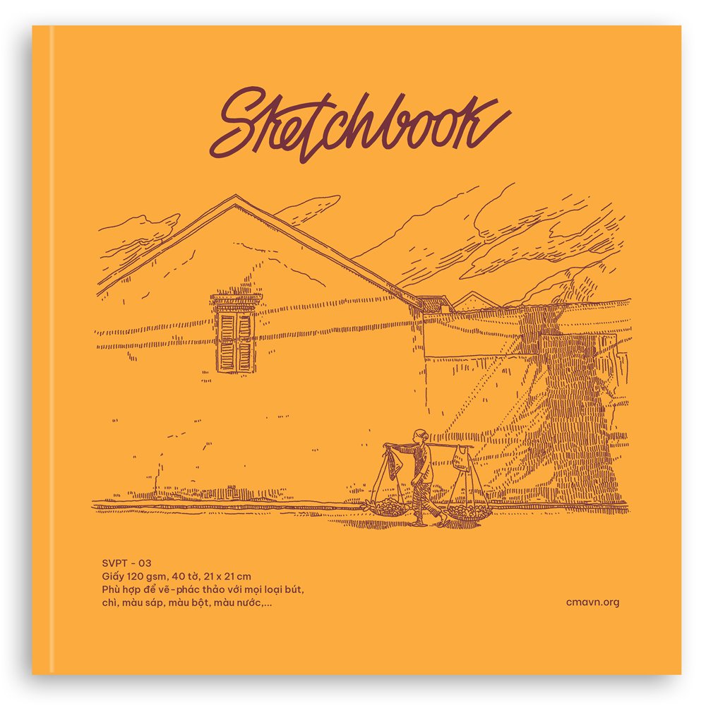 Sổ Vẽ Ký Họa Sketchbook CMA Studio Giấy Italy 120gsm 21x21cm Phong Cảnh Và Con Người Việt Nam- SVPT
