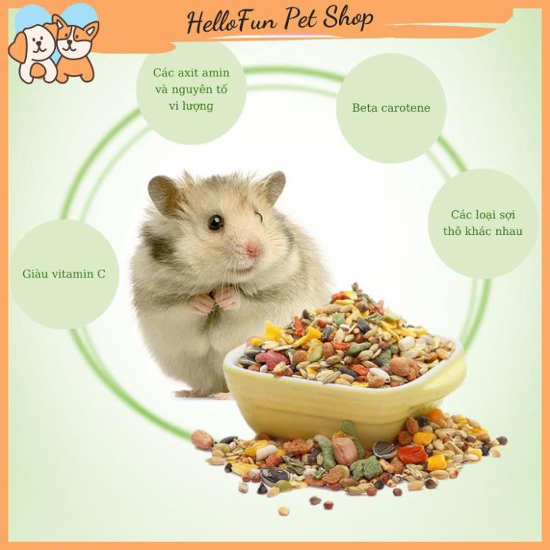 Thức ăn cho hamster cao cấp, hỗn hợp ngũ cốc, rau củ quả và hải sản (750gr)