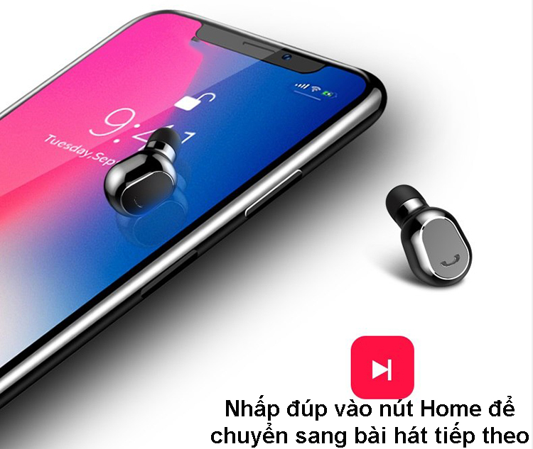 Tai nghe bluetooth không dây kiêm pin sạc dự phòng 2200mAh siêu nhỏ gọn nhét tai M8