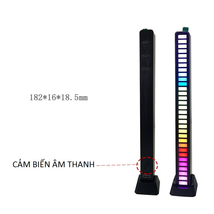 Thanh đèn led nháy RGB MÀU TRẮNG cảm biến âm thanh - đèn nháy theo nhạc , đèn LED sân khấu trang trí,decor phòng cảm biến âm thanh