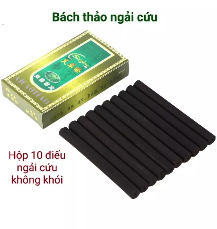 Hộp 54 điếu ngải cứu   đoạn không khói. Nhang ngải cứu không khói